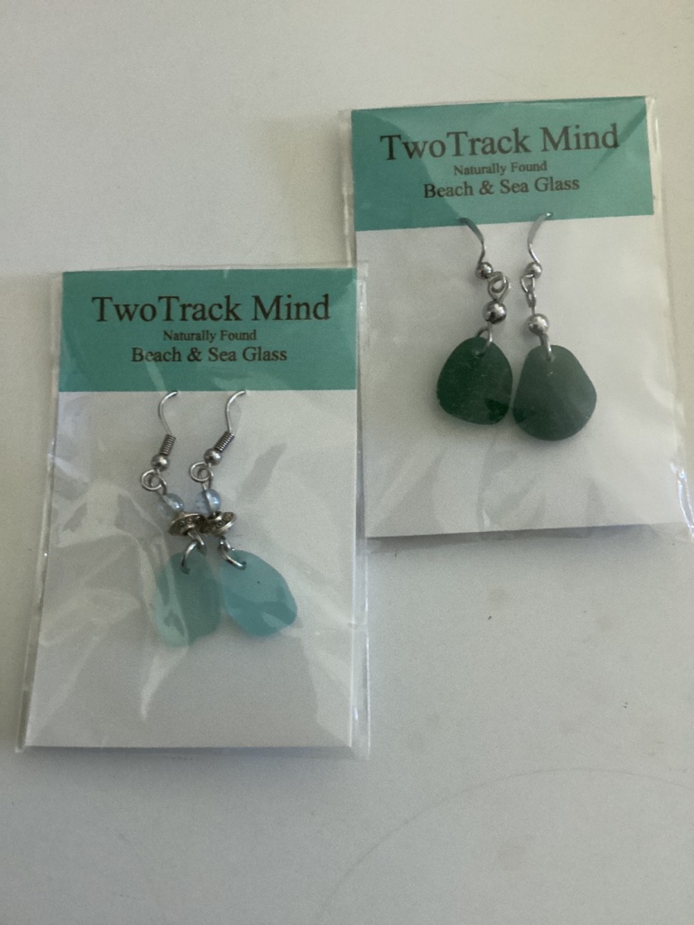 NWT 2 Pairs of Naturall Found Beach & Sea Glass Earrings